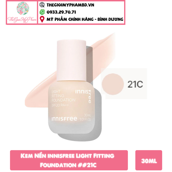 Kem Nền innisfree Light Fitting Foundation 30ml #21C