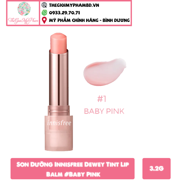 Son Dưỡng Innisfree Dewey Tint Lip Balm #Baby Pink