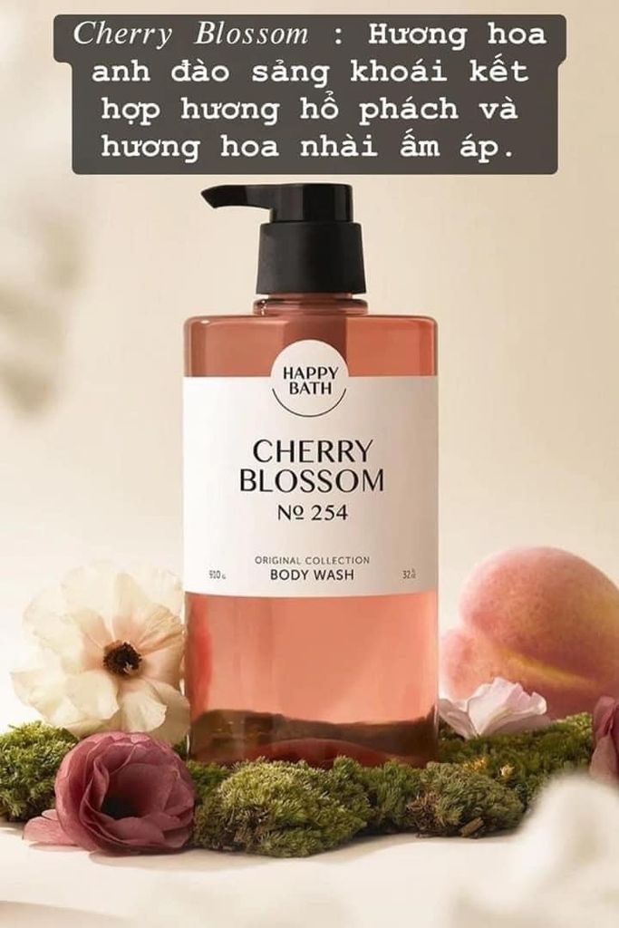 Sữa Tắm Thơm Mềm Da Happy Bath Original Collection Body Wash 910g #Cherry Blossom