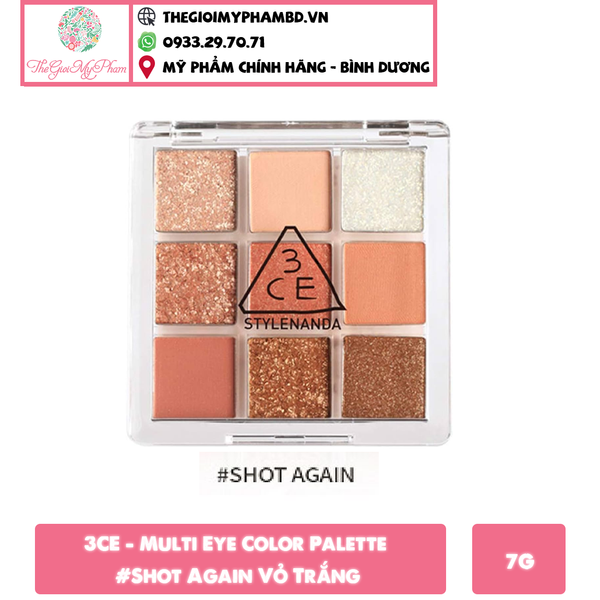 3CE - Multi Eye Color Palette #Shot Again (Vỏ Trắng-Ko tđ)