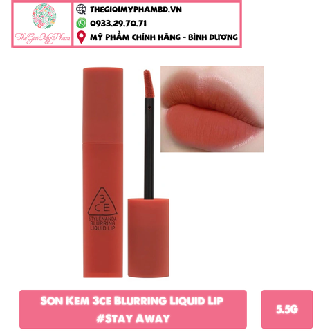 3CE - Son Kem Blurring Liquid Lip #Stay Away (Ko tđ)