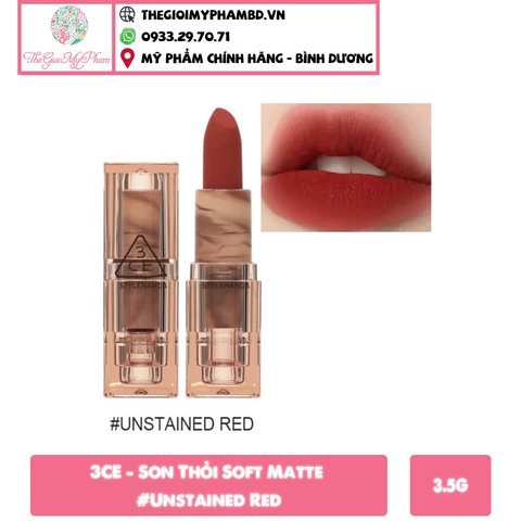 3CE - Son Thỏi 3CE Version Deep Under More Deep #Unstained Red (Ko Tđ)