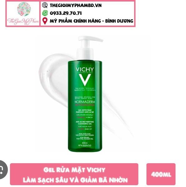 Sữa Rửa Mặt Vichy Dạng Gel Làm Sạch Sâu & Giảm Nhờn 400ml