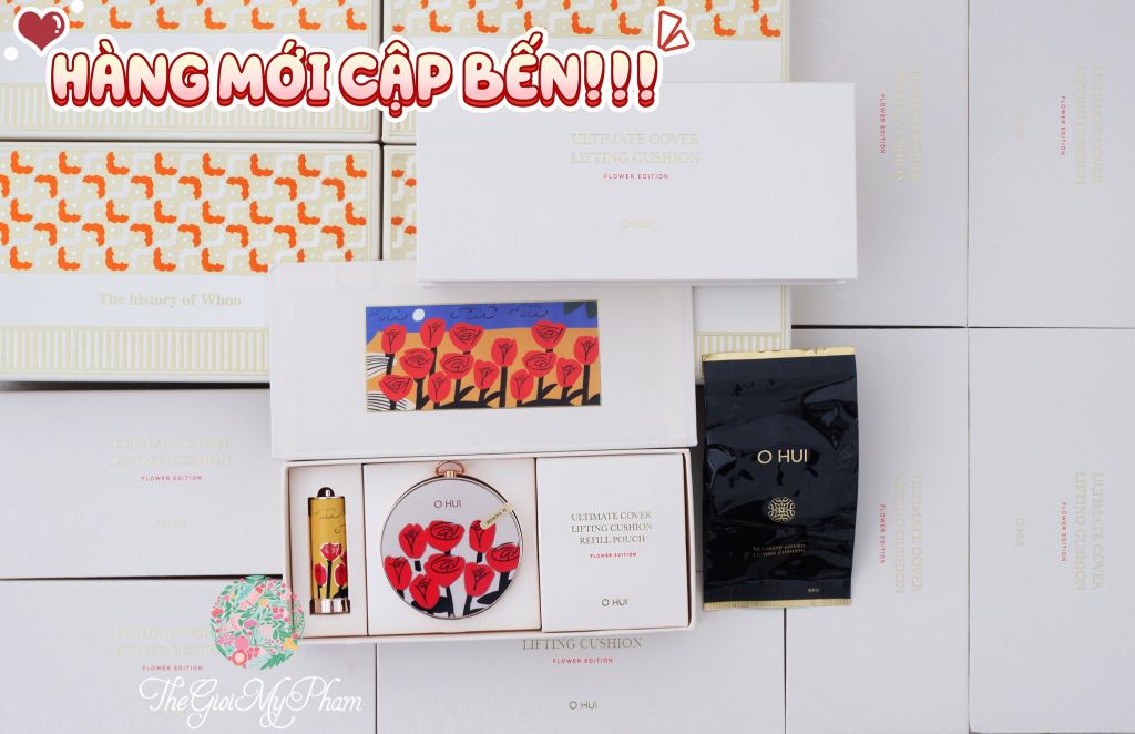 Set Phấn Nước OHUI Ultimate Cover Lifting Cushion Flower Edition (Ko Tđ)
