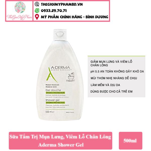 Sữa Tắm Hỗ Trợ Giảm Mụn Lưng Aderma Gel Douche Hydra Protecteur 500 ml