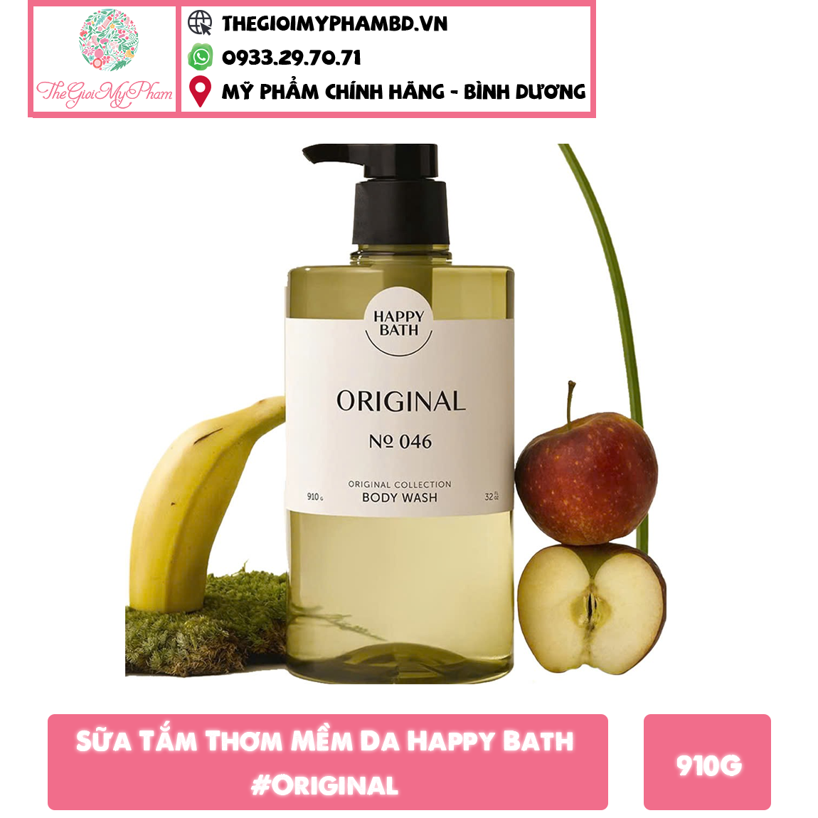 Sữa Tắm Thơm Mềm Da Happy Bath Original Collection Body Wash 910g #Original