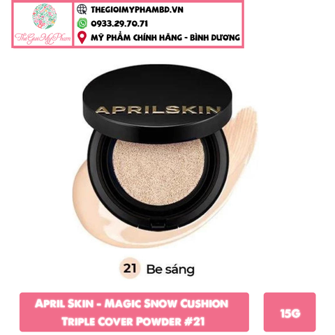 April Skin - Magic Snow Cushion Triple Cover Powder #21