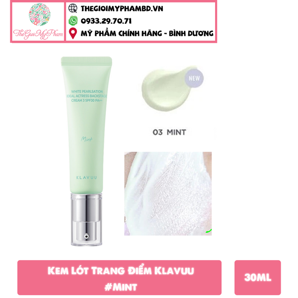 Kem Lót Klavuu 30ml Mint