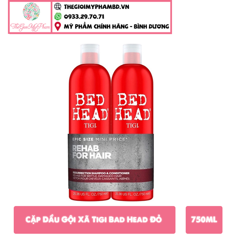 Set Dầu Gội+Xã TIGI Bed Head Đỏ (750ml+750ml)