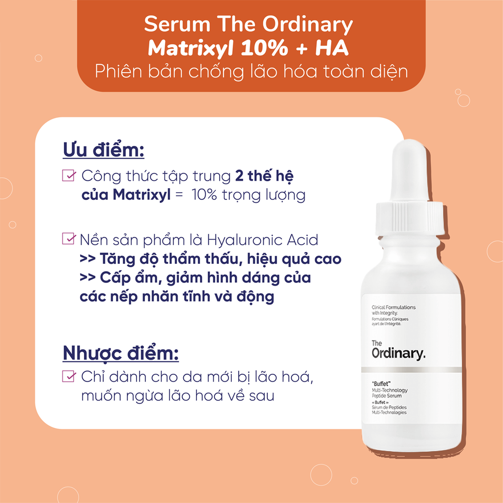 Tinh Chất Chống Lão Hóa, Ngăn Ngừa Nếp Nhăn The Ordinary  Matrixyl 10% + HA 30ml