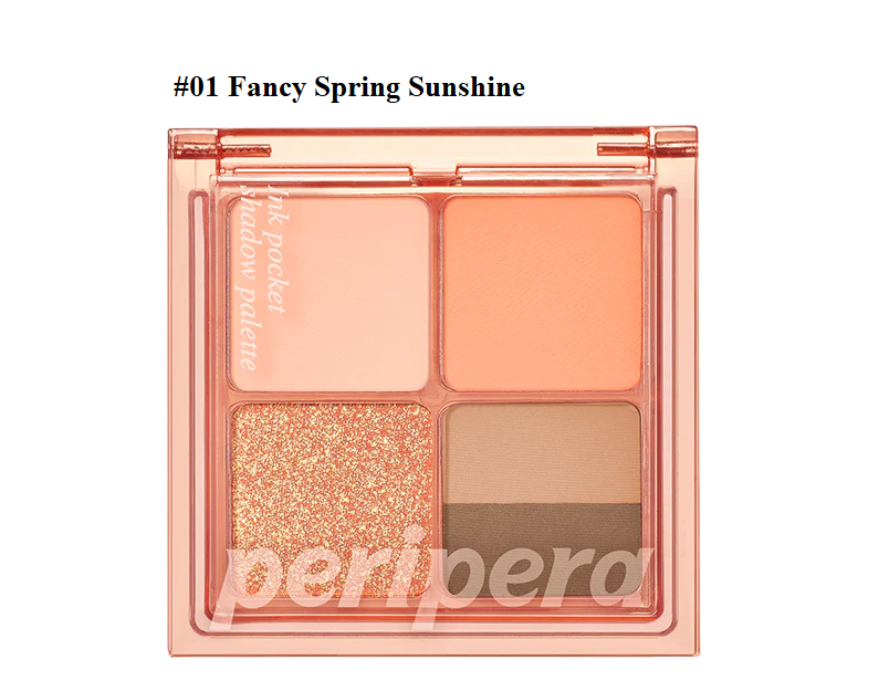 Phấn Mắt Peripera Ink 4 Ô Pocket Shadow Palette #01 Fancy Spring Sunshine