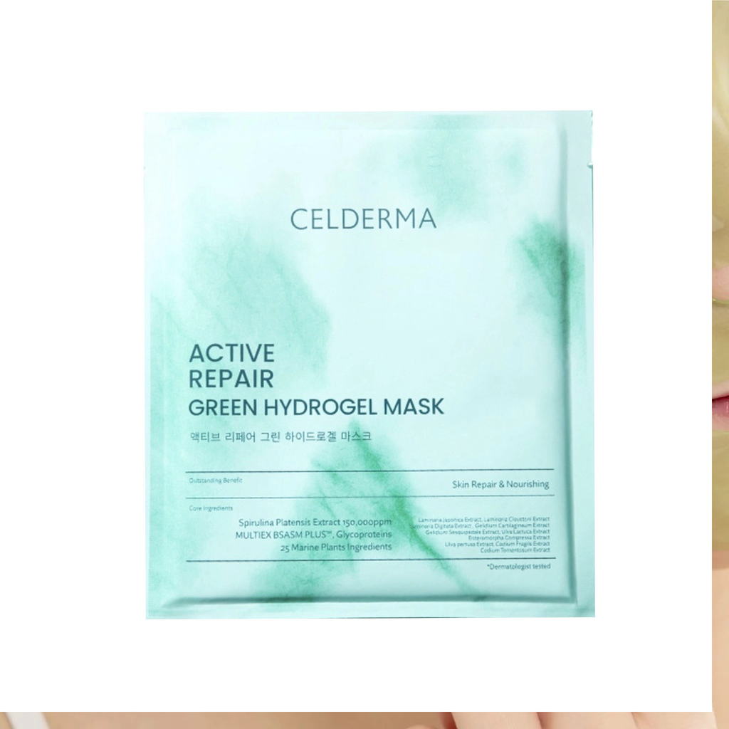 Mặt Nạ Thạch Tảo Xoắn Celderma Active Repair Green Hydrogel Mask