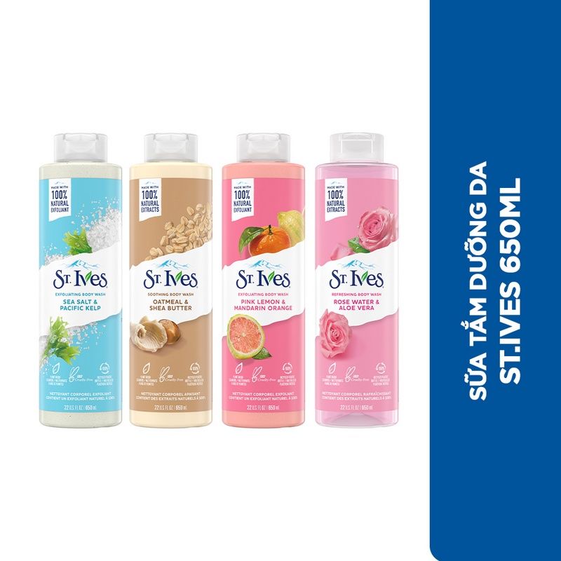 Sữa Tắm St.ives Mỹ 650ml #Sea Salt & Pacific Kelp