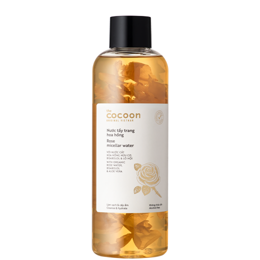 Nước Tẩy Trang Từ Nước Cất Hoa Hồng Hữu Cơ The Cocoon Rose Micellar Water 500ml