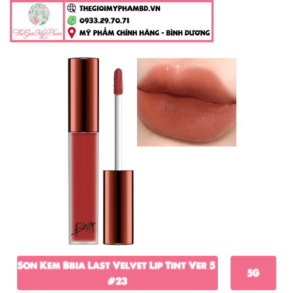 Son kem Bbia Last Velvet Lip Tint Ver 5 #23