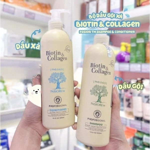 Bộ Gội+Xã Biotin & Collagen 1000ml/chai (Trắng)