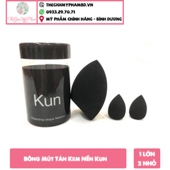 Bông Mút Tán Kem Nền KUN Đen ( 1 Lớn + 2 Nhỏ)