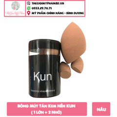 Bông Mút Tán Kem Nền KUN Nâu ( 1 Lớn + 2 Nhỏ)