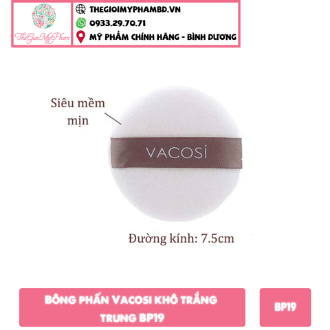 Bông Phấn Vacosi Khô Trắng Trung BP19