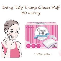 Bông tẩy trang Clean Puff (Hộp hồng 80 miếng)