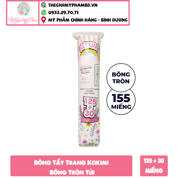 Bông Tẩy Trang Kokimi 125+30 miếng