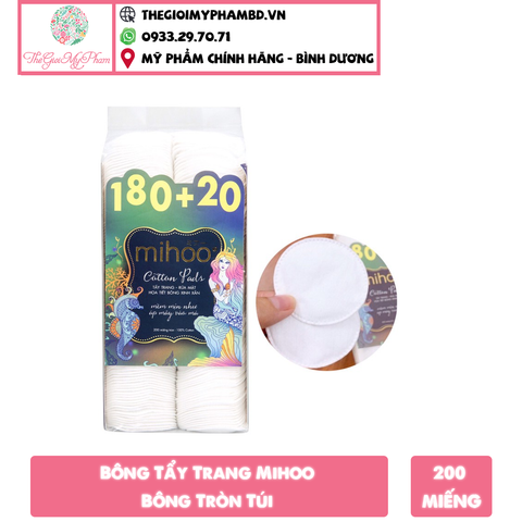 Bông tẩy trang Mihoo 200 miếng