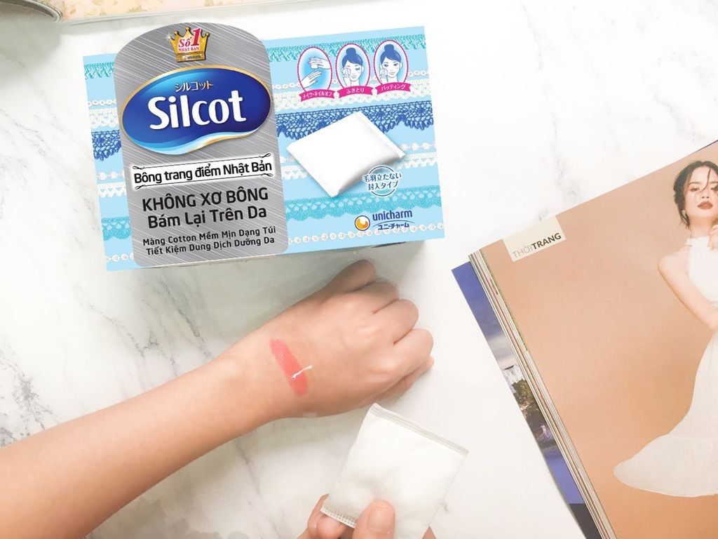 Bông Tẩy Trang Silcot Nhật - xanh dương