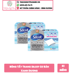 Bông Tẩy Trang Silcot Nhật - xanh dương