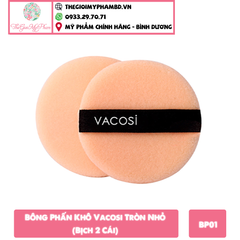 Bông Phấn Khô Vacosi Tròn Nhỏ BP01 (Bịch 2 Cái)