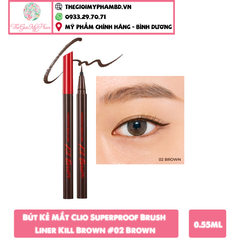 Bút Kẻ Mắt Clio Superproof Brush Liner Kill Brown #02 Brown