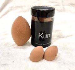 Bông Mút Tán Kem Nền KUN Nâu ( 1 Lớn + 2 Nhỏ)