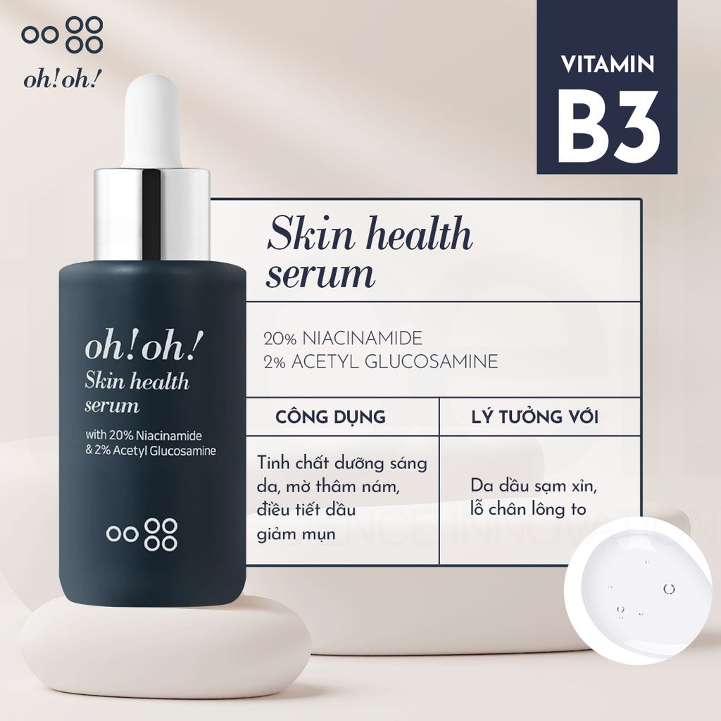 Tinh Chất oh!oh! Dưỡng Sáng Da, Giảm Thâm Nám Skin Health Serum 30ml - Ko Tđ
