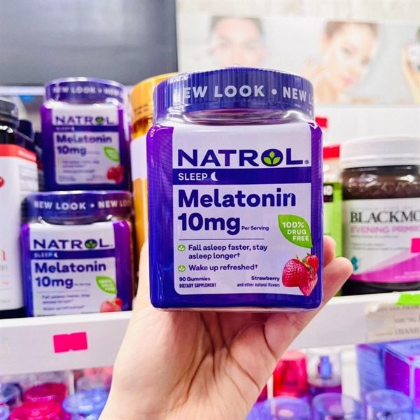 Kẹo Dẻo Natrol Melatonin 10mg Giúp Ngủ Ngon Vị Dâu 90 viên (Ko tđ)