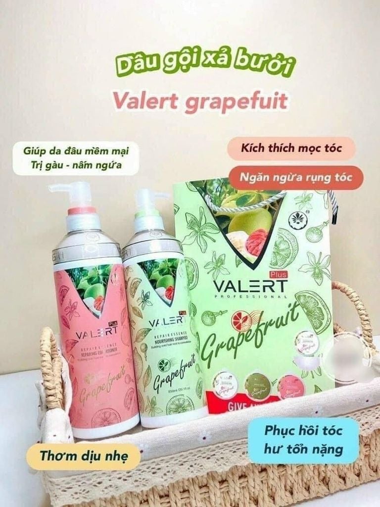 Cặp Dầu Gội+Xả Bưởi Cao Cấp GRAPEFRUIT VALER (850ml x2)