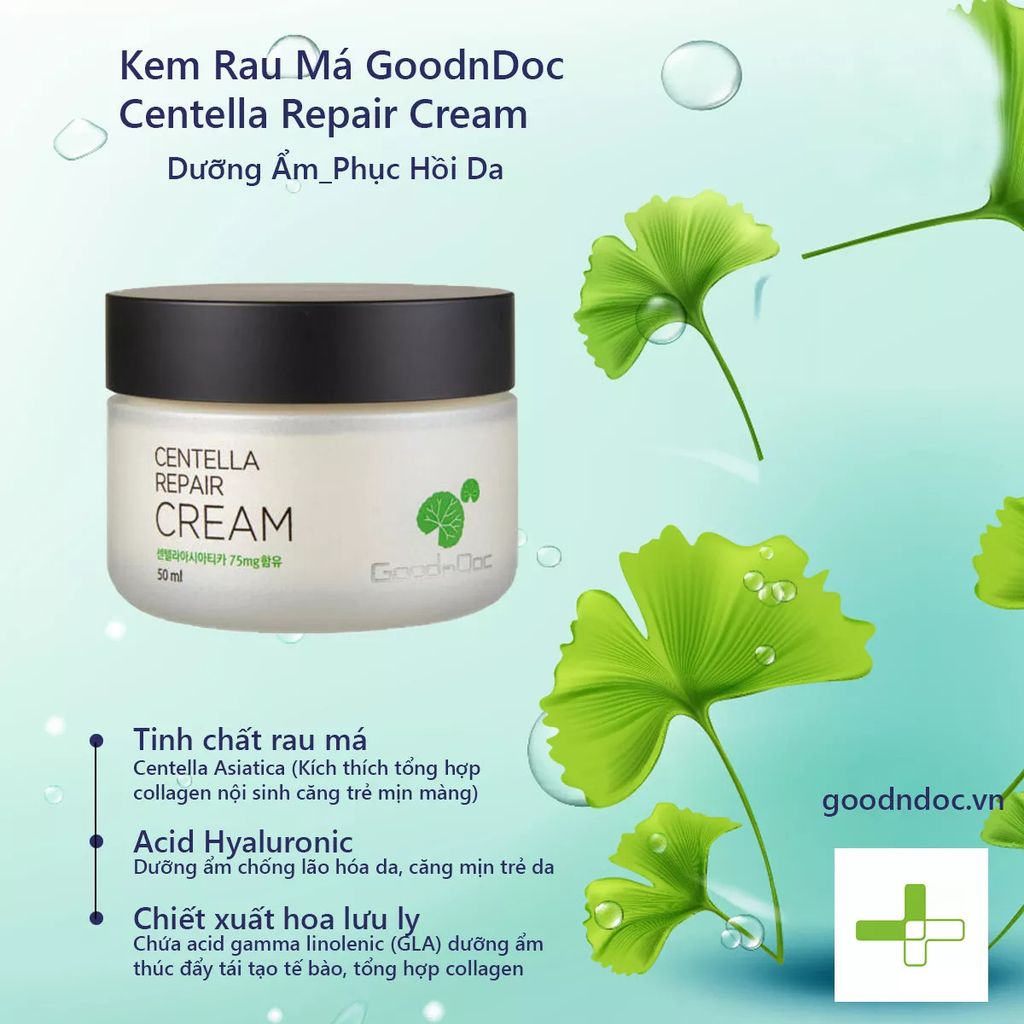 GoodnDoc - Kem Rau Má Phục Hồi Da Goodndoc Centella Repair Cream 50ml