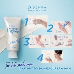 Sữa Rửa Mặt Đất Sét Trắng Giúp Làm Sạch Sâu, Dưỡng Da Sáng Mịn Senka Perfect White Clay 120g