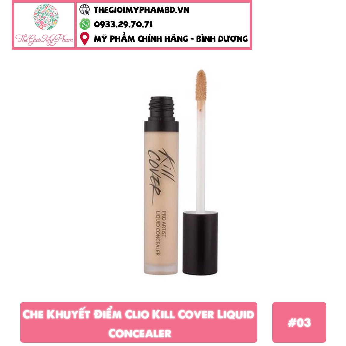 Kem Che Khuyết Điểm Clio Kill Cover Liquid Concealer 3-BY