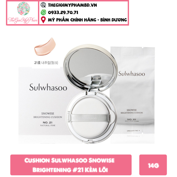 Cushion Sulwhasoo Snowise Brightening #21 Kèm Lõi (Ko Tđ)