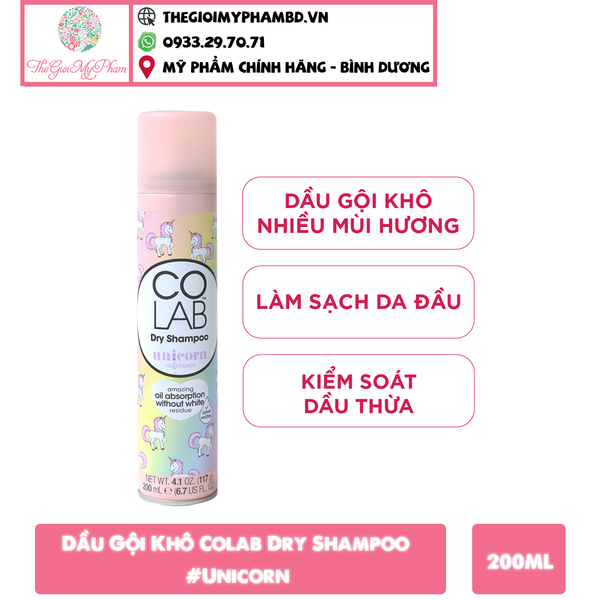 Dầu Gội Khô Colab Dry Shampoo 200ml #Unicorn