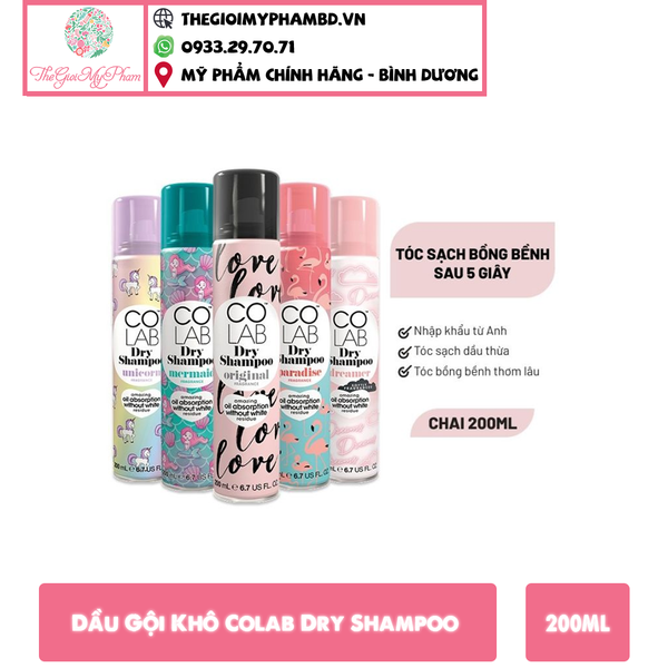 Dầu Gội Khô Colab Dry Shampoo 200ml #Fresh