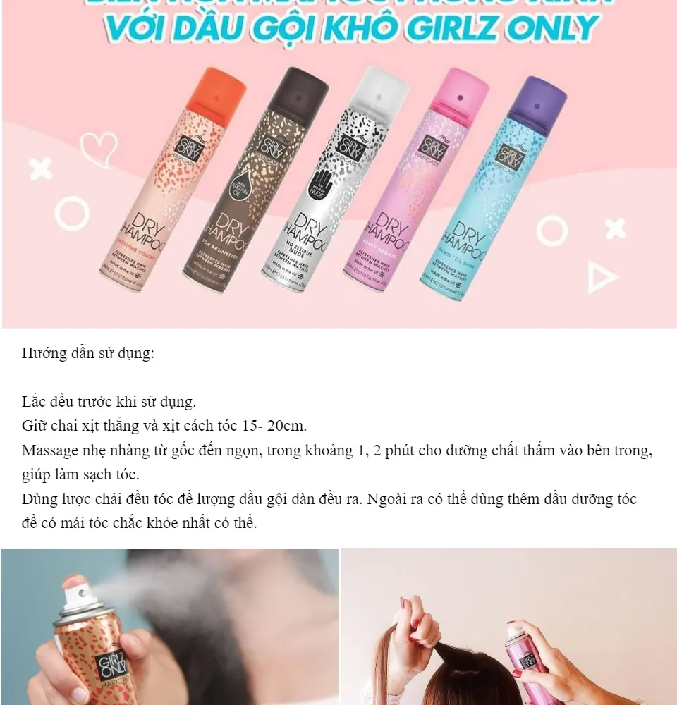 Dầu Gội Khô Girlz Only Dawn Til Dusk 200ml #Không Cặn