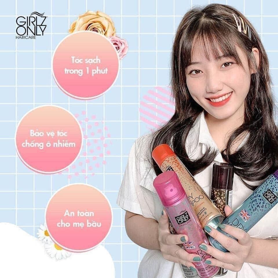 Dầu Gội Khô Girlz Only Dazzling Volume 200ml #Cam-Phồng Tóc
