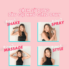 Dầu Gội Khô Girlz Only Dazzling Volume 200ml #Cam-Phồng Tóc