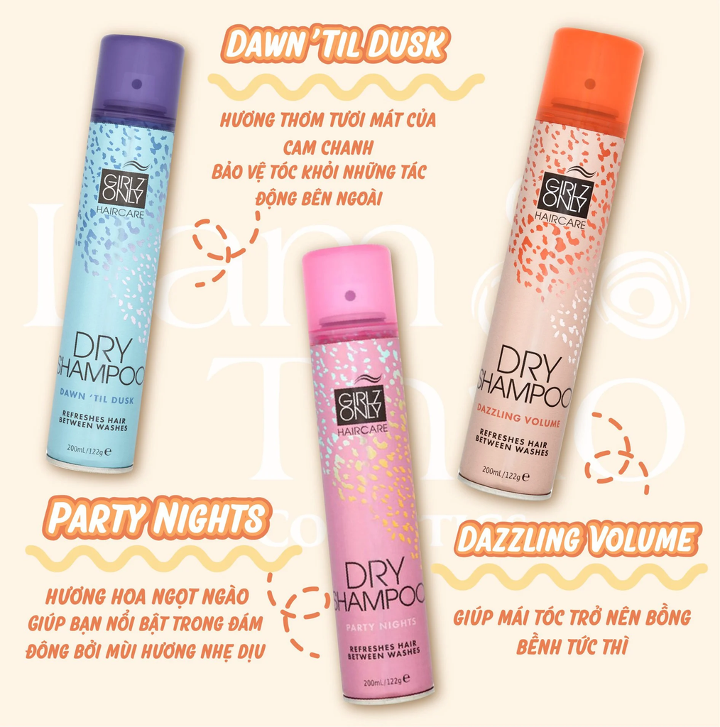 Dầu Gội Khô Girlz Only Dawn Til Dusk 200ml #Hương Cam