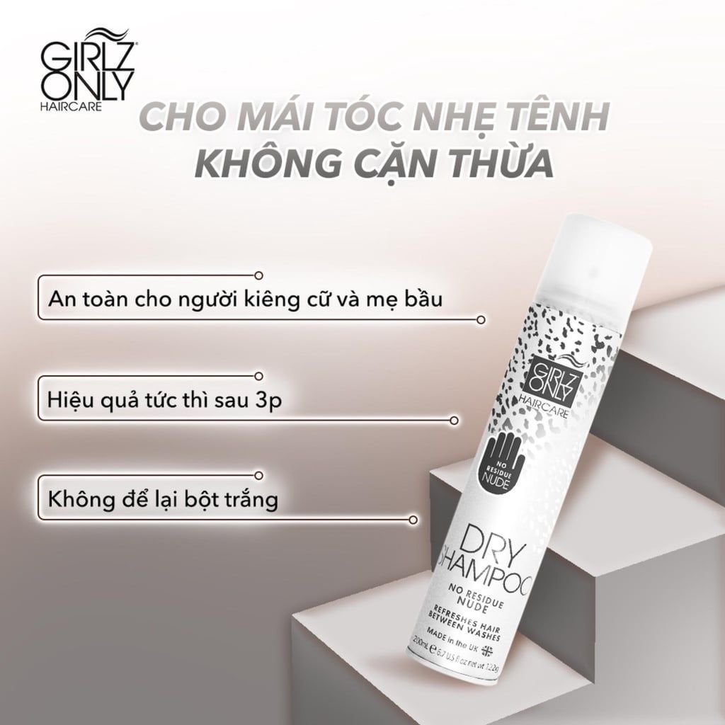 Dầu Gội Khô Girlz Only Dawn Til Dusk 200ml #Không Cặn