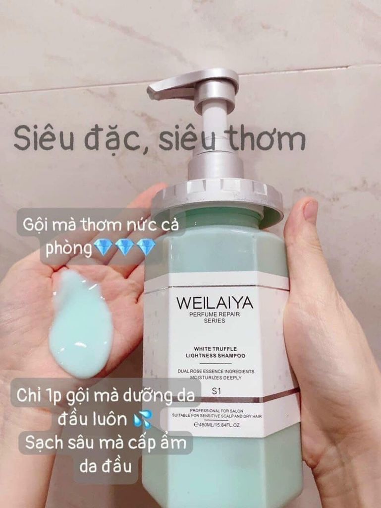 Weilaiya - Bộ Dầu Gội Xả Phục Hồi Đa Tầng Nấm Truffle Weilaiya 450ml x 2 ( ko tđ)