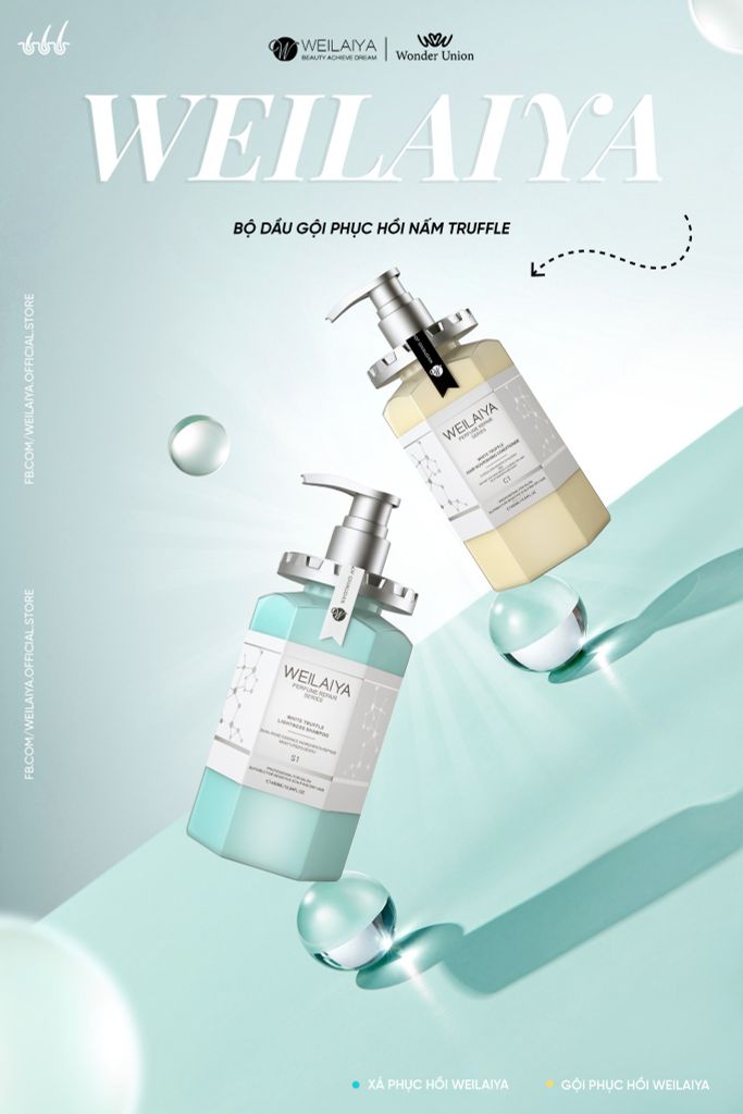 Weilaiya - Bộ Dầu Gội Xả Phục Hồi Đa Tầng Nấm Truffle Weilaiya 450ml x 2 ( ko tđ)
