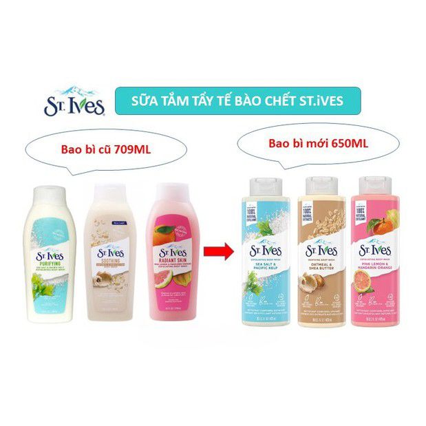 Sữa Tắm St.ives Mỹ 650ml #Sea Salt & Pacific Kelp