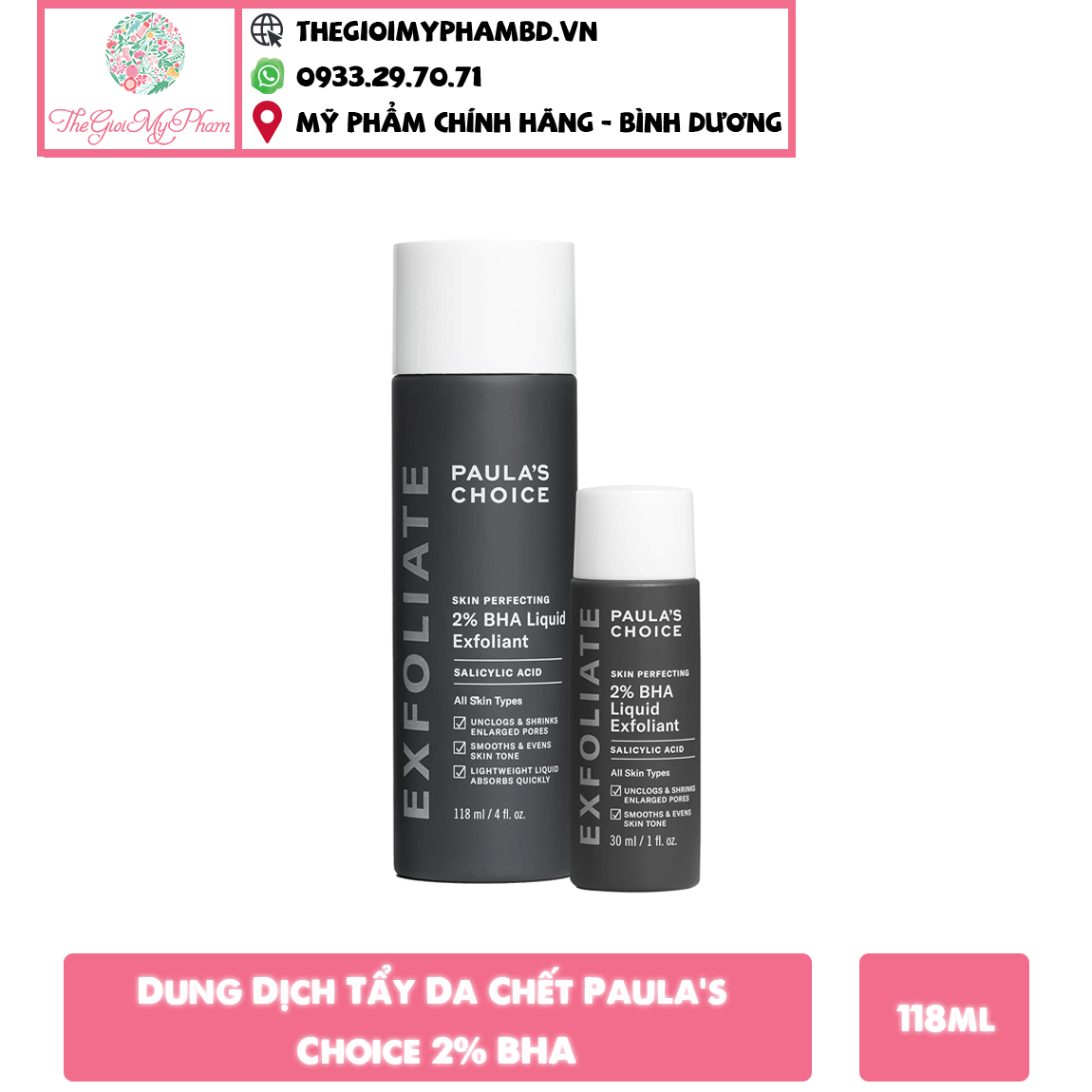 Paula's Choice - 2% BHA Liquid Exfoliant 118ml (Ko Tđ)