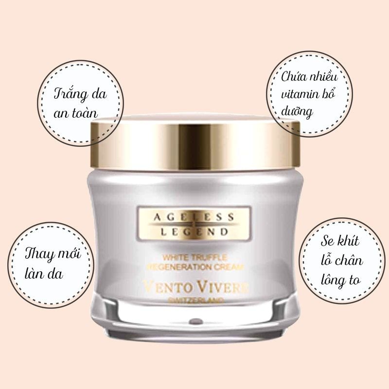 Kem Phục Hồi Tái Tạo Da Nấm Trắng Vento Vivere White Truffle Regeneration Cream Thụy Sĩ 50ml (Ko tđ)